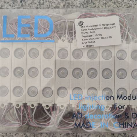 Jual [100pc] Led Module Samsung 9820 3 Mata Ac 220v White Putih