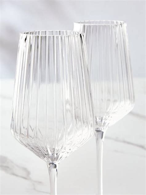 Very Home Ales Set Of 4 Ribbed Wine Glasses Uk