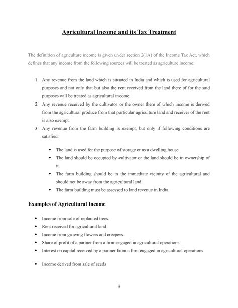 Agricultural Income Taxation Law Agricultural Income And Its Tax