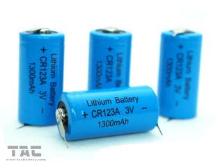 Long Cycle Life 3 0V CR123A 1300mAh TAC Primary Lithium Li MnO2 Battery