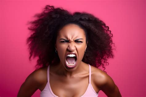 Premium Ai Image Angry Young Adult African American Woman Yelling