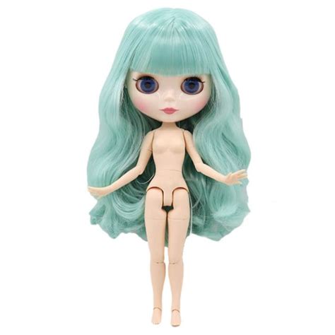 Neo Blythe Muñeca con pelo verde piel blanca cara linda brillante y