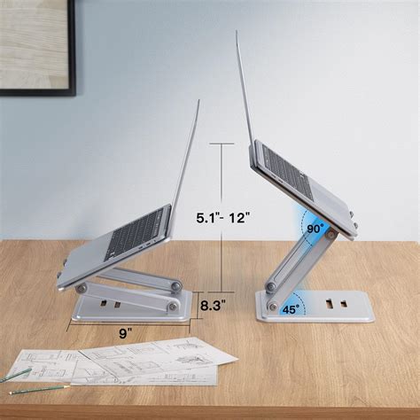 HUANUO Adjustable Laptop Stand For Desk Foldable Laptop Riser For 17 3