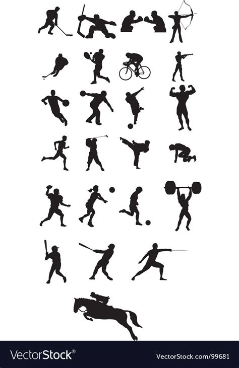 Sport icon silhouettes Royalty Free Vector Image