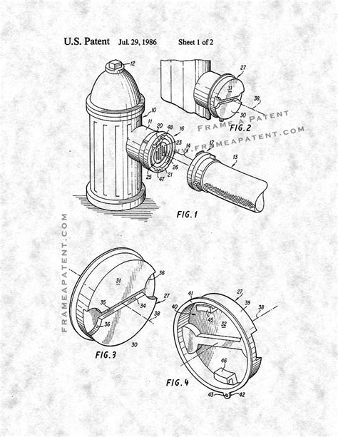 Coupling For Fire Hydrant Fire Hose Connection Patent Print Gunmetal Art Posters