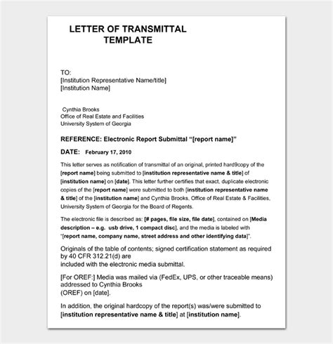 Letter Of Transmittal Form Template Sample Templates Sample Templates