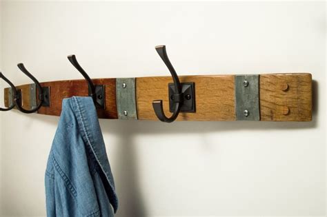 Banded Wine Barrel Coat Rack With Square Oil Rubbed Bronze Etsy