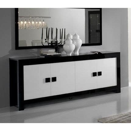 Buffet Bas Noir Et Blanc Laque