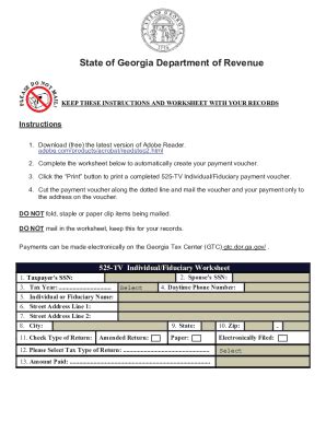 GA DoR 525 TV 2022 2024 Fill And Sign Printable Template Online