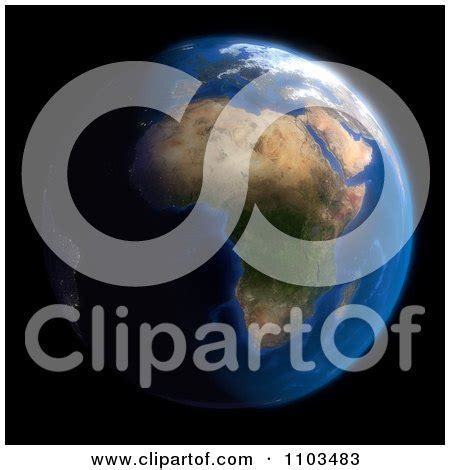 Clipart 3d Globe Featuring Africa On Black - Royalty Free CGI ...