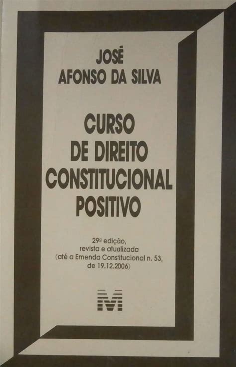 Curso De Direito Constitucional Positivo V 02 Amazon Br