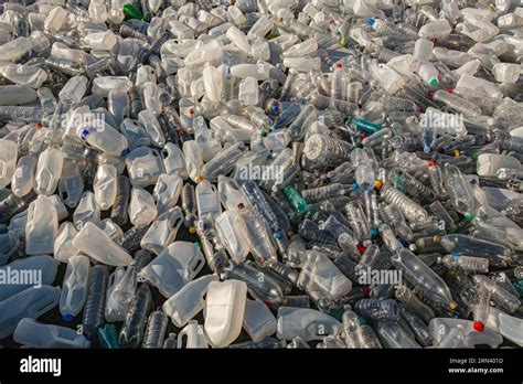 Plastic Waste In Floating On The Surface Of Water Pollution Sea Of