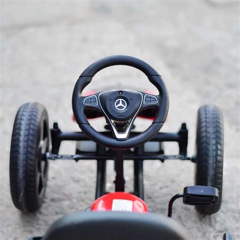 Kart Cu Pedale Copii Ani Mercedes Go R Cauciuc Scaun Reglabil Rosu