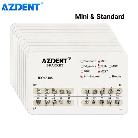 Packs Azdent Dental Brackets Orthodontic Brace Metal Mini Standard