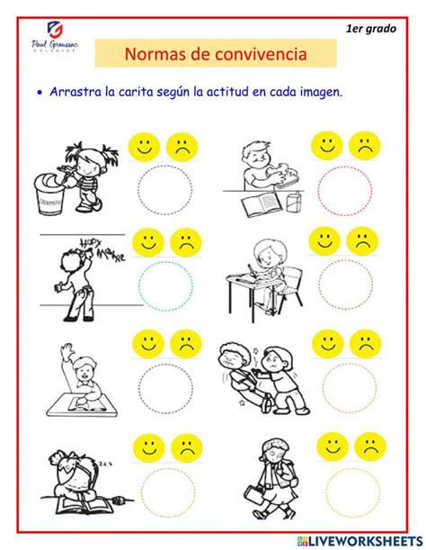 Normas De Convivencia Free Online Worksheet Preschool Learning Nbkomputer