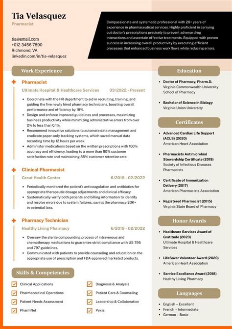 Modern Pharmacist Cv Piktochart