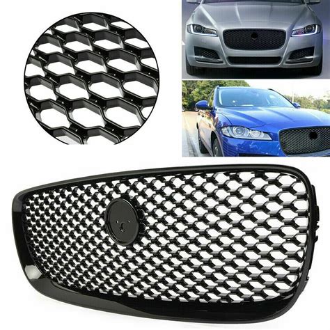 Black Front Upper Radiator Grille Mesh Grill For Jaguar XF XFR 2016