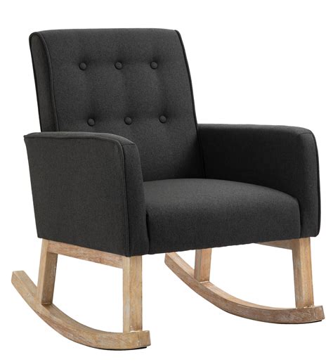 Fauteuil Bascule Rocking Chair Design Moderne Dossier Capitonn En