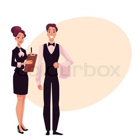 Young Restaurant Cafe Manager And A Stock Vector Colourbox