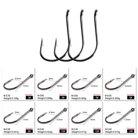 FTK 3 14 High Carbon Steel Fishing Hook 8 10 Pcs Fly Fishing