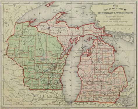 Map - Michigan & Wisconsin, 1860