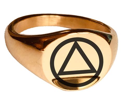 Aa Alcoholics Anonymous Symbol Logo Signet Ring Jewelry Women In Recovery Sober Sobriety Years