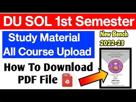 Du Sol St Semester Study Material Upload Sol Website All Course How