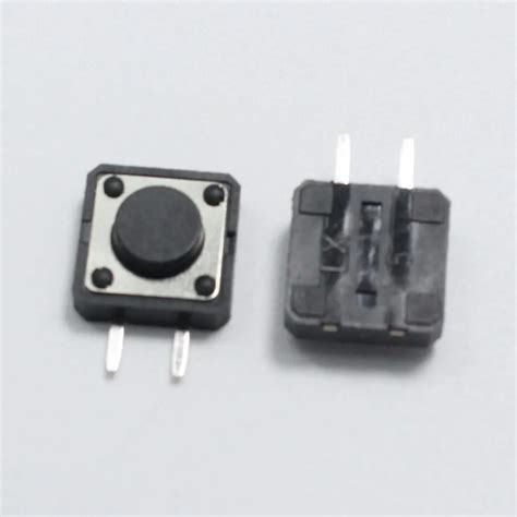 10pcs 12 12 5mm 4pin Tactile Tact Mini Push Button Switch 12x12x5mm 2p Micro Switch White Black Blue