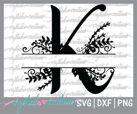 Letter K Split Monogram SVG PNG DXF Regal Split Alphabet | Etsy