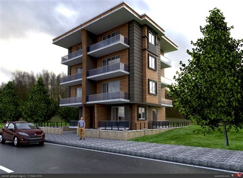 3 katlı apartman Mimari Projeler