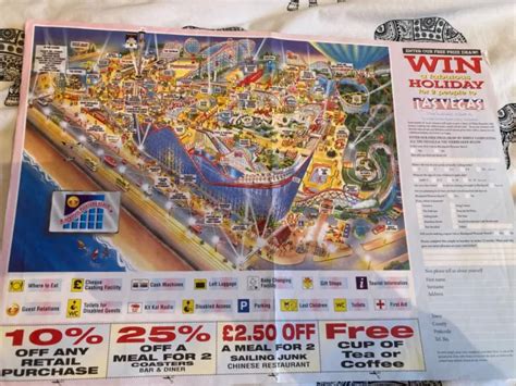 1998 Blackpool Pleasure Beach Park Map A3 Size Valhalla Eur 2320