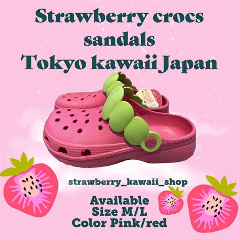 Strawberry Sandal Slippers Shoes Crocs M Size 23cm 24cm 8 Fruit Kawaii