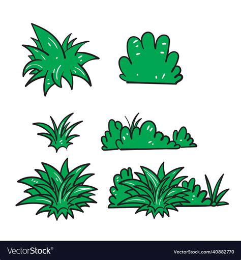 Hand Drawn Doodle Grass Isolated Royalty Free Vector Image