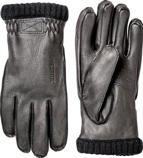 Hestra Deerskin Primaloft Rib Leather Gloves Black In