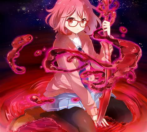 Glasses Anime Girls Anime Kuriyama Mirai Kyoukai No Kanata Hand