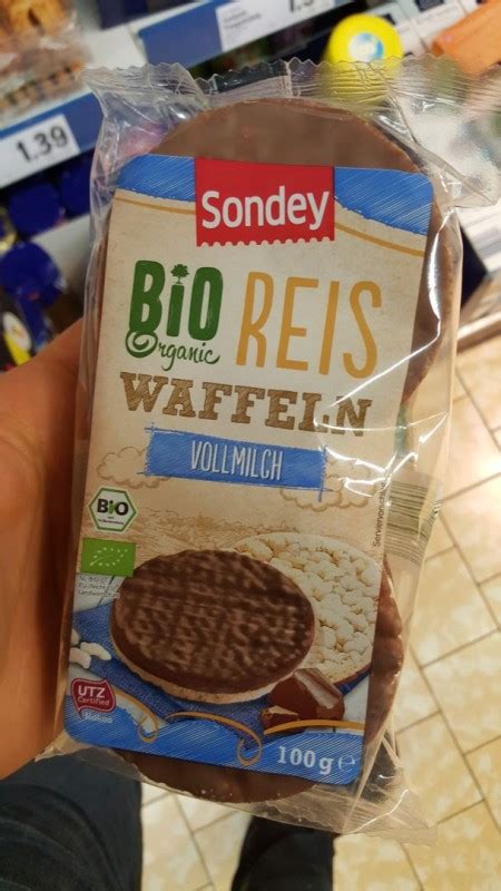 Sondey Lidl Bio Organic Reis Waffeln Vollmilch Kalorien