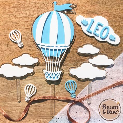 Hot Air Balloon Cake Topper Balloon Charms Baby Shower Topper