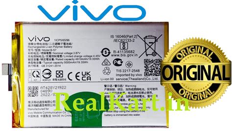 Original Vivo B S Battery For Vivo Y A V Y S V V