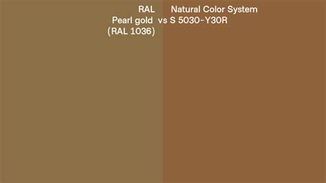 RAL Pearl Gold RAL 1036 Vs Natural Color System S 5030 Y30R Side By