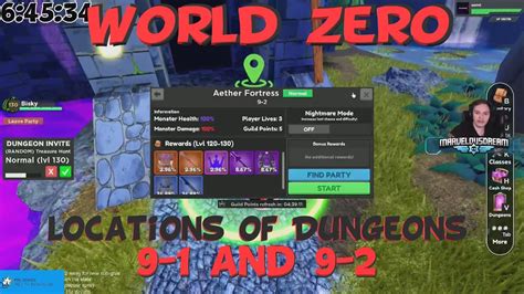 World Zero Where To Find Dungeons 9 1 And 9 2 Tutorial W Z YouTube