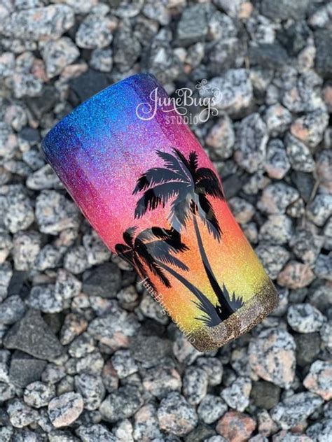 Sunset Tumbler Sunset Glitter Cup Vacation Gift Personalized Tumbler