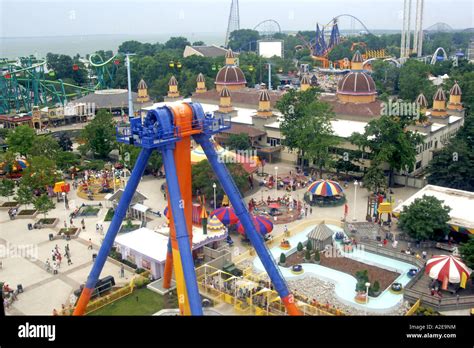 Aerial View Of Cedar Point Amusement Park Sandusky Oh Stock Photo Alamy