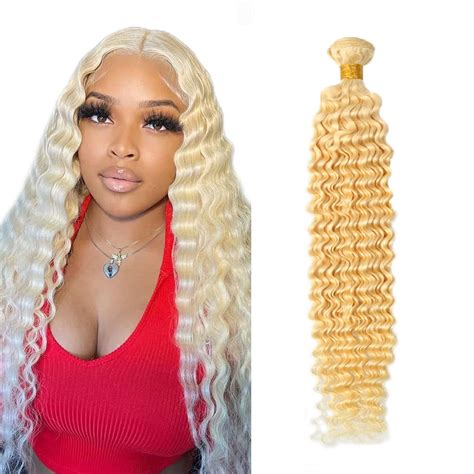 Amazon 613 Deep Wave Bundles Human Hair Blonde Bundles Deep Wave