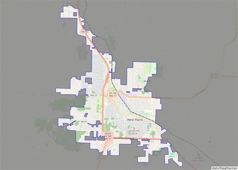 Map Of West Plains City