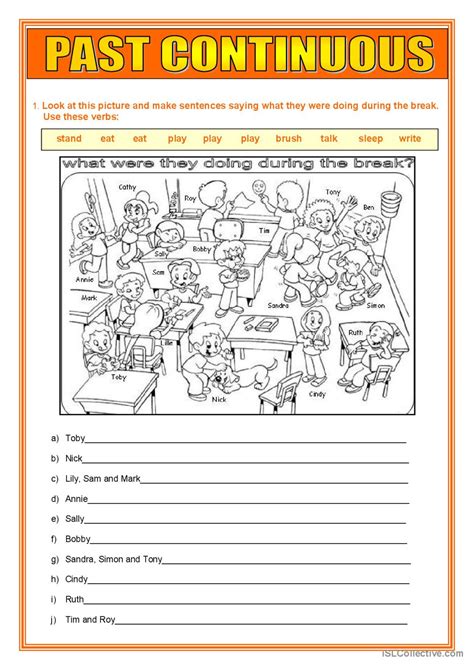 Past Continuous English Esl Worksheets Pdf And Doc