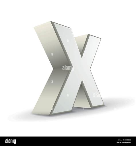 3d Silver Letter X Isolated White Background Stock Vector Image And Art