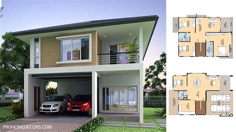 House Plans 7.5x12 Meter with 4 Bedrooms - House Design 3D