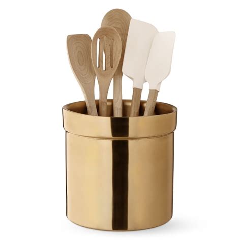 Gold Partitioned Utensil Holder Williams Sonoma