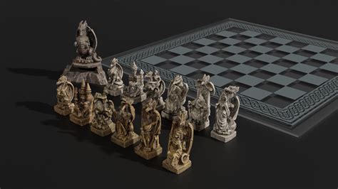 Dragon Chess Set 3D Model CGTrader