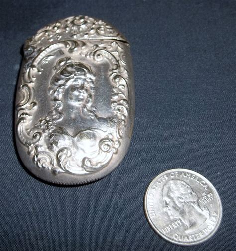 Antique Sterling Silver Victorian Lady Match Safe Vesta Antique Price Guide Details Page